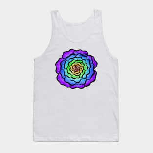 Rainbow Space Rose Tank Top